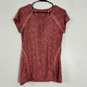 Athleta Cycling Jersey Womens Small Red Space Dye Back Pocket 581618 Excellent